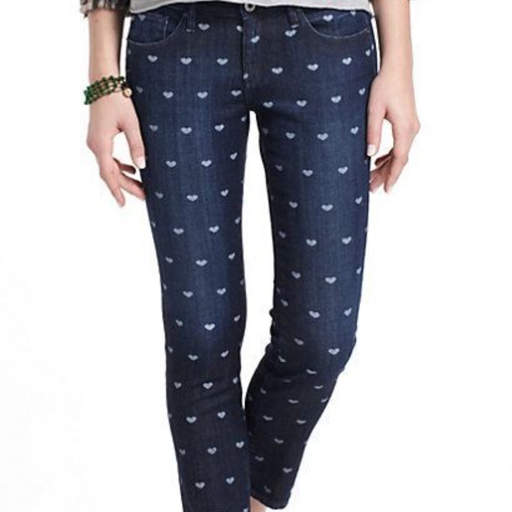 AG Stevie Ankle Slim Leg Heart Jeans 27R
